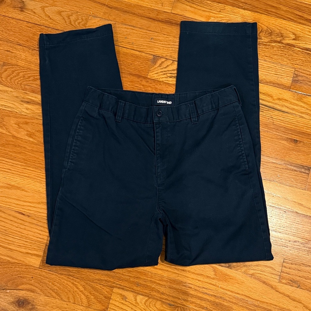 Lands End Boys Navy Chinos